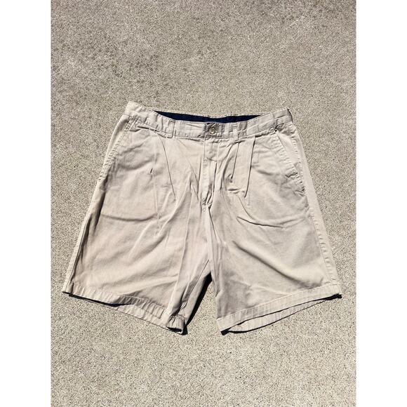 Catalina Navigator Tan Short Pleated Front Casual Cotton Chino Shorts Size 34 - Picture 1 of 4